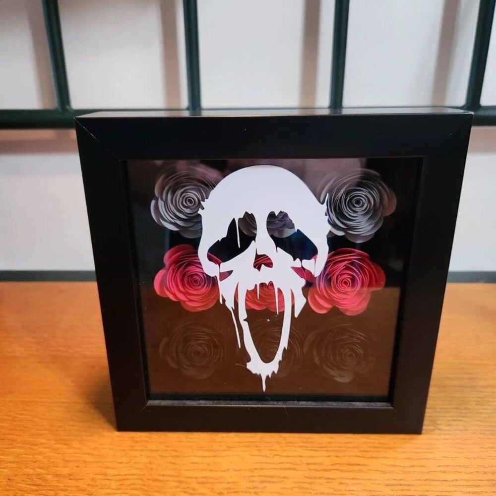 Ghost Face Paper Rose Frame